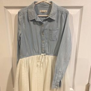 Girl’s mixed media shirt dress, Tucker & Tate